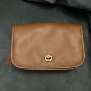 Vintage Coach Penny Pocket Leather Purse - Camel Brown **NO STRAP**